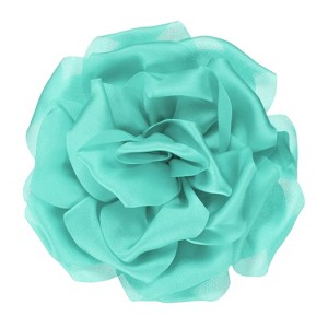 Unique Bargains Handmade Dainty Satin Fabric Big Peony Rose Flower Brooches Hair Clips 1 Pc - 1 of 4
