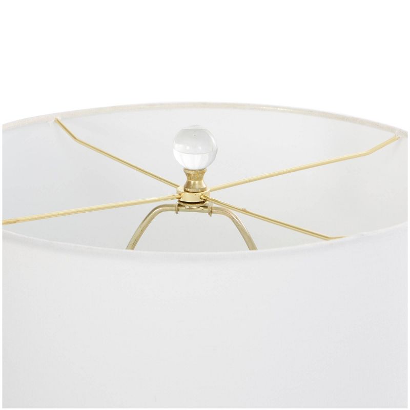 27&#34;x14&#34; Metal Inverted Cone Shaped Accent Lamp with Glass Ball Accent and Square Base Gold - Olivia &#38; May, 5 of 17