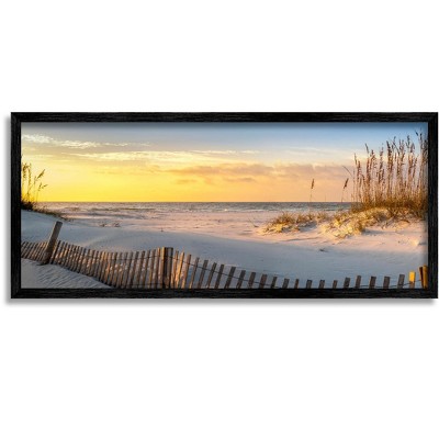 Stupell Industries Panoramic Coastal Beach Sunrise Framed Giclee Art