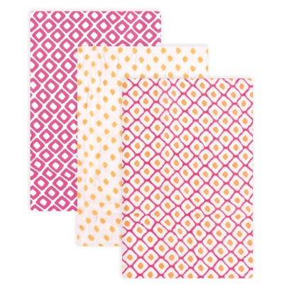 Hudson Baby Infant Girl Cotton Muslin Swaddle Blankets, Pink Dots, One Size