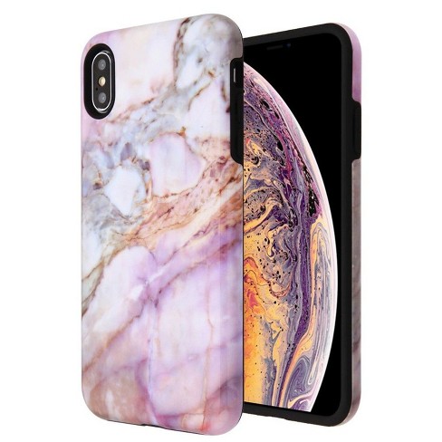 Mybat For Apple Iphone Xs Max Purple Black Marble Hard Tpu Hybrid