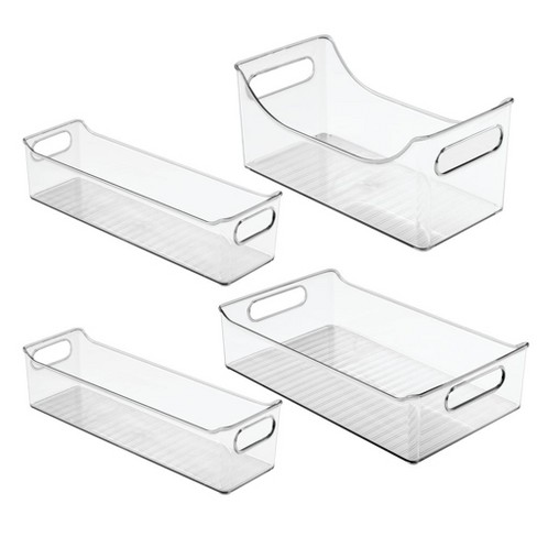 Mdesign Plastic Food Storage Bins For Kitchen Cabinet Pantry Set