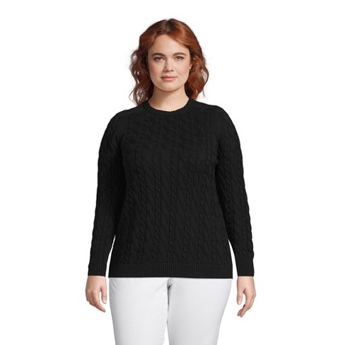 Black cotton crew neck sweater clearance women's