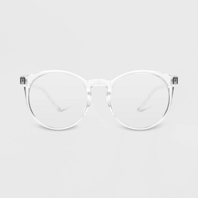 Women's Blue Light Filtering Round Glasses - A New Day™ Clear