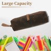 Unique Bargains Pencil Case Waxed Style with Large Capacity for Office Supplies 1 Pc - 3 of 4
