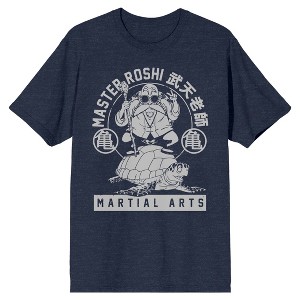 Dragon Ball Z Master Roshi Turtle School Men's Navy Heather T-shirt - 1 of 3