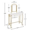 NicBex Vanity Desk with Mirror Elegant Makeup Desk Vanity with Cushioned Stool, Vintage Vanity Table Set with Lots Storage for Bedroom, White - 2 of 4