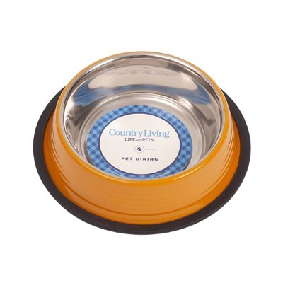 Golden Yellow 24 oz Stainless Steel Non-Skid Pet Bowls Set