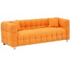 NicBex 80 Inch Teddy Fleece Sofa Couch 3-Seater Sofa with 2 Throw Pillows for Living Room,Apartment,Bedroom,Orange - 2 of 4