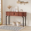 47" Fluted Console Table with Drawers, Narrow Entryway Tables with Storage and Shelves - 3 of 4
