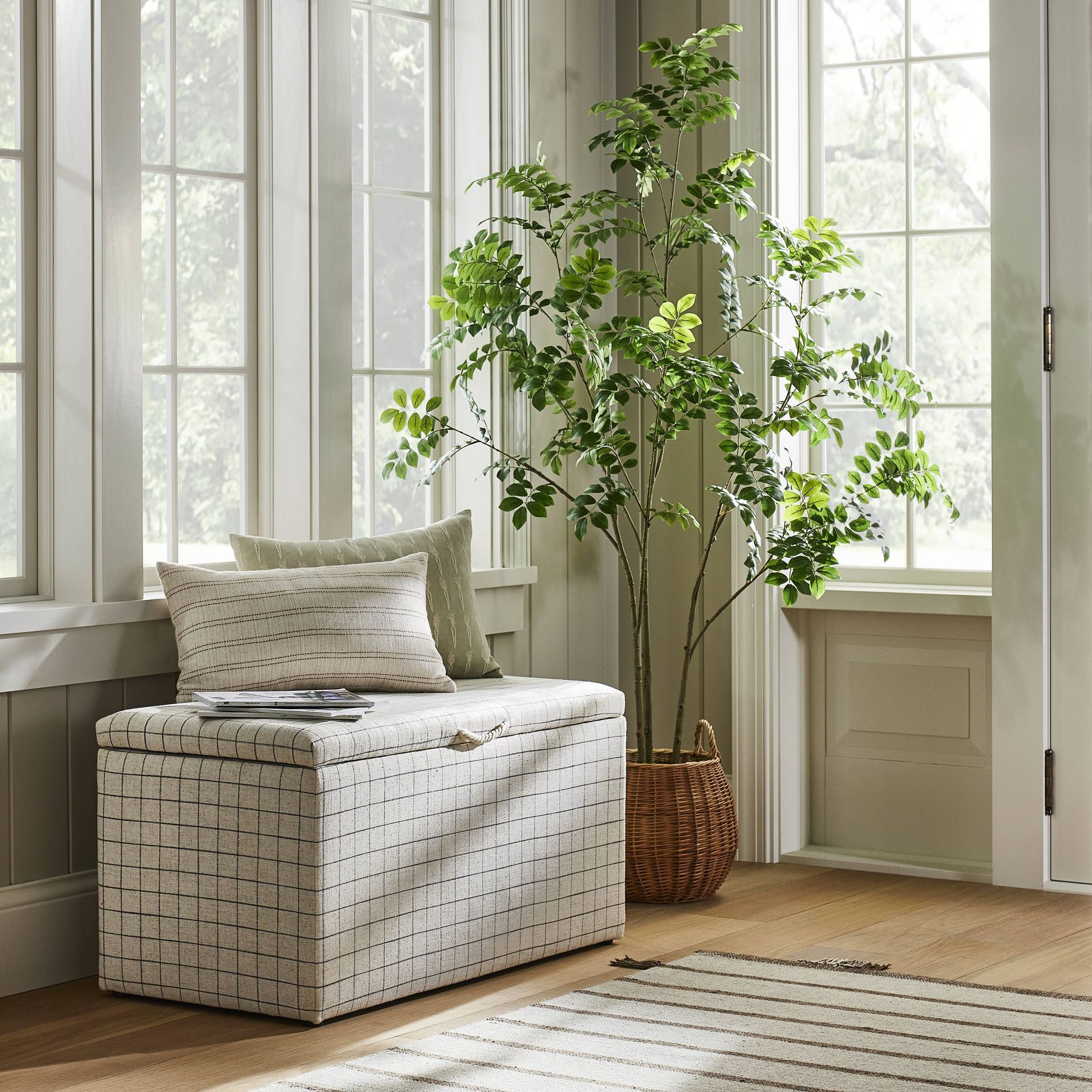 Lynwood Upholstered Storage Bench Window Pane - Threshold™ designed with Studio McGee, Fully Assembled