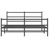 vidaXL Metal Double Bed Frame-Black with Headboard/Footboard, Sturdy Steel Construction, Ample Storage, for Bedroom - 4 of 4