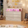 Dresser for Bedroom with 6 Drawers, Modern Chest Featuring LED Lights and Charging Station, Spacious Storage Cabinet - 3 of 4