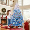 Tangkula 5/6/7/8 FT Artificial Christmas Tree Hinged Snow Flocked Xmas Tree w/ 456/820/1264/1774 Branch Tips - 2 of 4