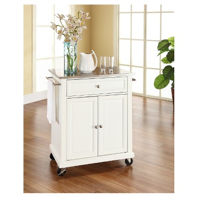 Sleek Stainless Steel Rectangular Kitchen Cart with Storage