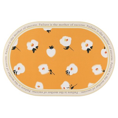 Unique Bargains Bathroom Bathtub Thin Fashion Washable PVC Rubber Non-Slip Quick Dry Absorbent Oval Bath Mat
