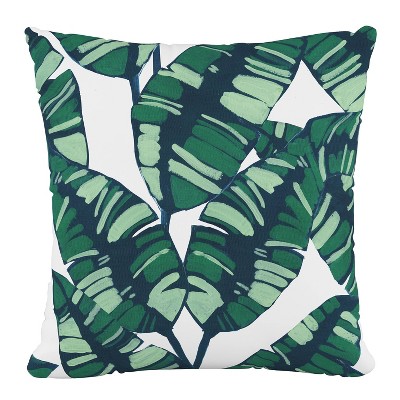 18"x18" Skyline Furniture Square Outdoor Throw Pillow Palm Springs Green: Leaf Pattern, Removable Cover, Plain Weave