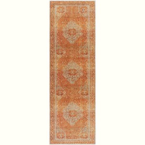 Mark & Day Kontea 2'7"x7'10" Runner Washable Woven Indoor Area Rugs Burnt Orange: Stain-Resistant, Traditional Flat Pile - 1 of 4