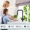 WOWOW Single Handle Pull Down Sprayer Kitchen Faucet with Deckplate in Brushed Nickel - 3 of 4