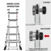 Step ladder with wheels, extended anti slip multi position ladder, storage folding ladder, 300 pound safe load aluminum ladder - 3 of 4