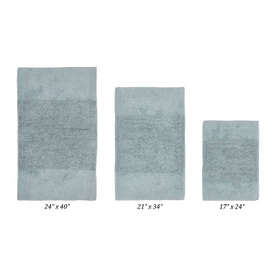 Granada 3 Piece Bath Rug Set 100% Premium Cotton Tufted Non-Slip Backing Bathmats for Bathroom, Super Soft Absorbent, Machine Washable