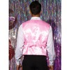 INSPIRE CHIC Men's V-Neck Sleeveless Party Shiny Sequin Vest - 3 of 4