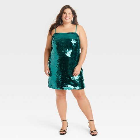 Women's Corset Knit Dress - Universal Thread™ Green 4x : Target