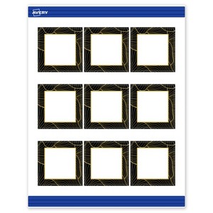Avery Square Business Cards, Black with Gold Pattern, 2.5" x 2.5" - 1 of 4