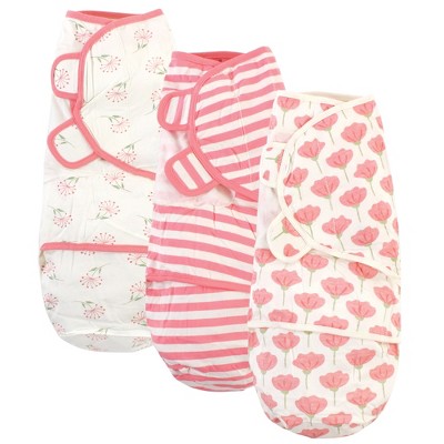 Touched by Nature Infant Girl Organic Cotton Swaddle Wraps, Tulip, 0-3 Months