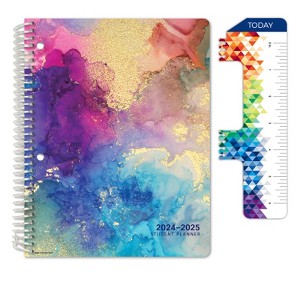 Global Datebooks Secondary Student Planner AY 2024-2025 - Matrix Style - 7"x9" (Rainbow Gold Marble) - 1 of 4