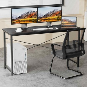 MAYEERTY Computer Office Desk for Small Spaces Writing Gaming Work Desk with Storage Bag Headphone Hook - 1 of 3