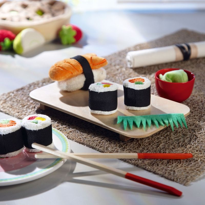 HABA Biofino Sushi Soft Play Food 10 Piece Set with Serving Board and Chopsticks, 2 of 4