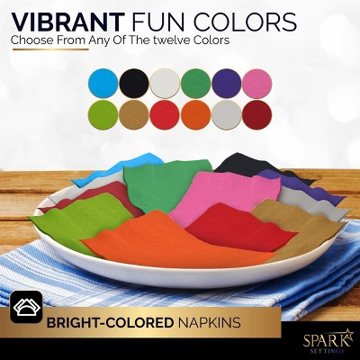 SparkSettings Beverage Napkins, 5” x 5” 2 Ply Paper Napkins, Pack of 100