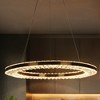 LNC Macrobotrys 1-Lights 23.6" Modern  Luxury Circle Crystal Integrated LED Chandelier, Gold/Black - 2 of 4