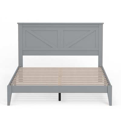 Ultimate Grey Queen Solid Wood Farmhouse Platform Bed