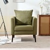 PAGED Modern Accent Chair with Pillow, Upholstered Arm Chair with Wood Legs, Reading Chair for Bedroom, Living Room Furniture - 2 of 4