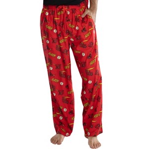 DC Comics Men's The Flash Comic Allover Print Loungewear Pajama Pants Red - 1 of 3