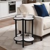 Royal Hampton, Chloe Side End Table, Genuine Marble Clover Shape Top With Iron Frame - 2 of 4