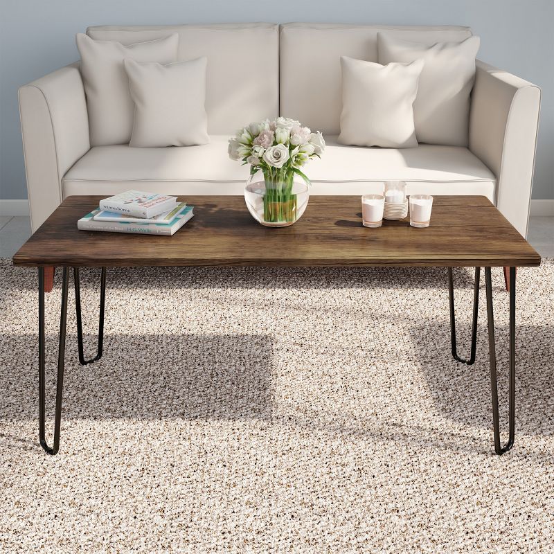 Lavish Home Modern Coffee Table with Hairpin Legs - Modern Industrial, 1 of 8