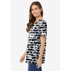 Woman Within Plus Size Perfect Printed Short-Sleeve V-Neck Tee - 4 of 4
