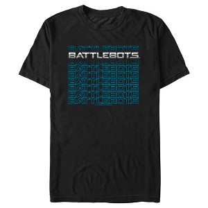 Men's Battlebots Silver and Blue Logo Stack T-Shirt - 1 of 4