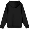 Dog Man Running Across Cityscape Youth Black Long Sleeve Hooded Sweatshirt - 3 of 3