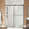Lirago Slim Frame Single Sliding Door with Tempered Glass, Reversible Installation 60" x 72", Black - 4 of 4