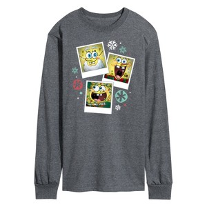 Men's - SpongeBob SquarePants - Christmas Photo Collage Long Sleeve Graphic T-Shirt - 1 of 4