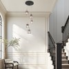 LNC Echonalyri 5-Lights  Modern Candestick Chandelier,Matte Black and Polished Gold with Smoked Grey Textured glass,15in/26in - 2 of 4