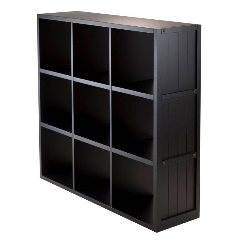 40.08&#34; 7pc Timothy Set Storage Shelf 3X3 with Folding Fabric Baskets Black - Winsome, 4 of 8