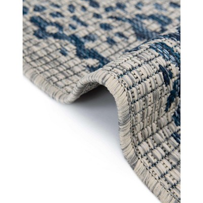 Easy Care Blue Synthetic 3'3" x 5'3" Outdoor Rectangular Rug