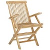 Marcus Teak Folding Arm Chair Indoor/Outdoor (Set Of 2) - PAT6601 - Natural - Safavieh - image 4 of 4