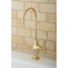 Restoration Polished Brass Water Filter Kitchen Faucet - Kingston Brass: 1-Handle, 11" Spout, Sink Mounted - 2 of 3