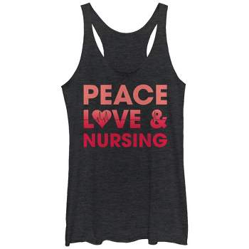Women's CHIN UP Peace Love and Nursing Racerback Tank Top